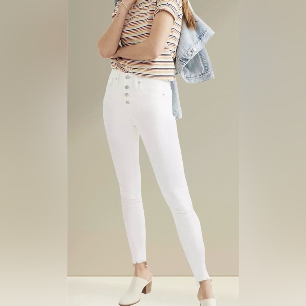 Madewell 10" High-Rise Skinny Jeans Pure White: Step-Hem Edition Summer Pants 26